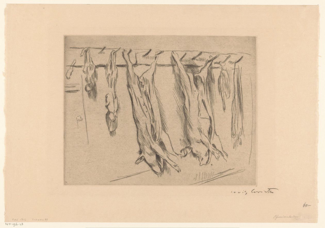 levágott disznókat alkotó: Lovis Corinth (signed by artist)