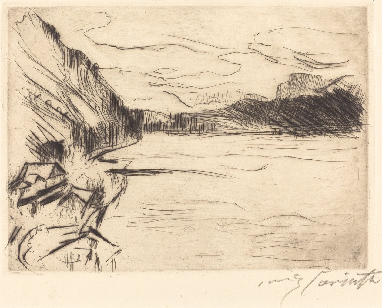 Am Walchensee (a Walchen-tónál) alkotó: Lovis Corinth