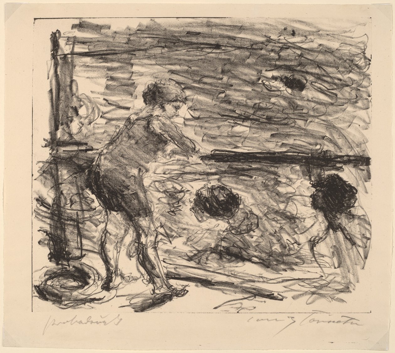 Badeanstalt A fürdőház, 1920. alkotó: Lovis Corinth