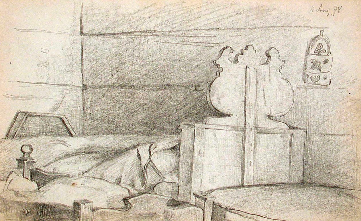 Hálószoba (recto), Sátán (verso) alkotó: Lovis Corinth