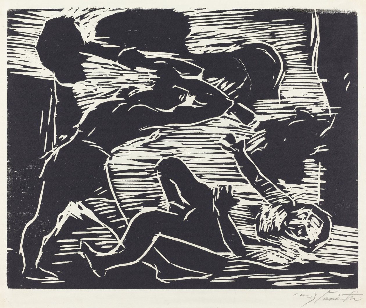 Káin és Ábel testvérgyilkosság, 1919. alkotó: Lovis Corinth