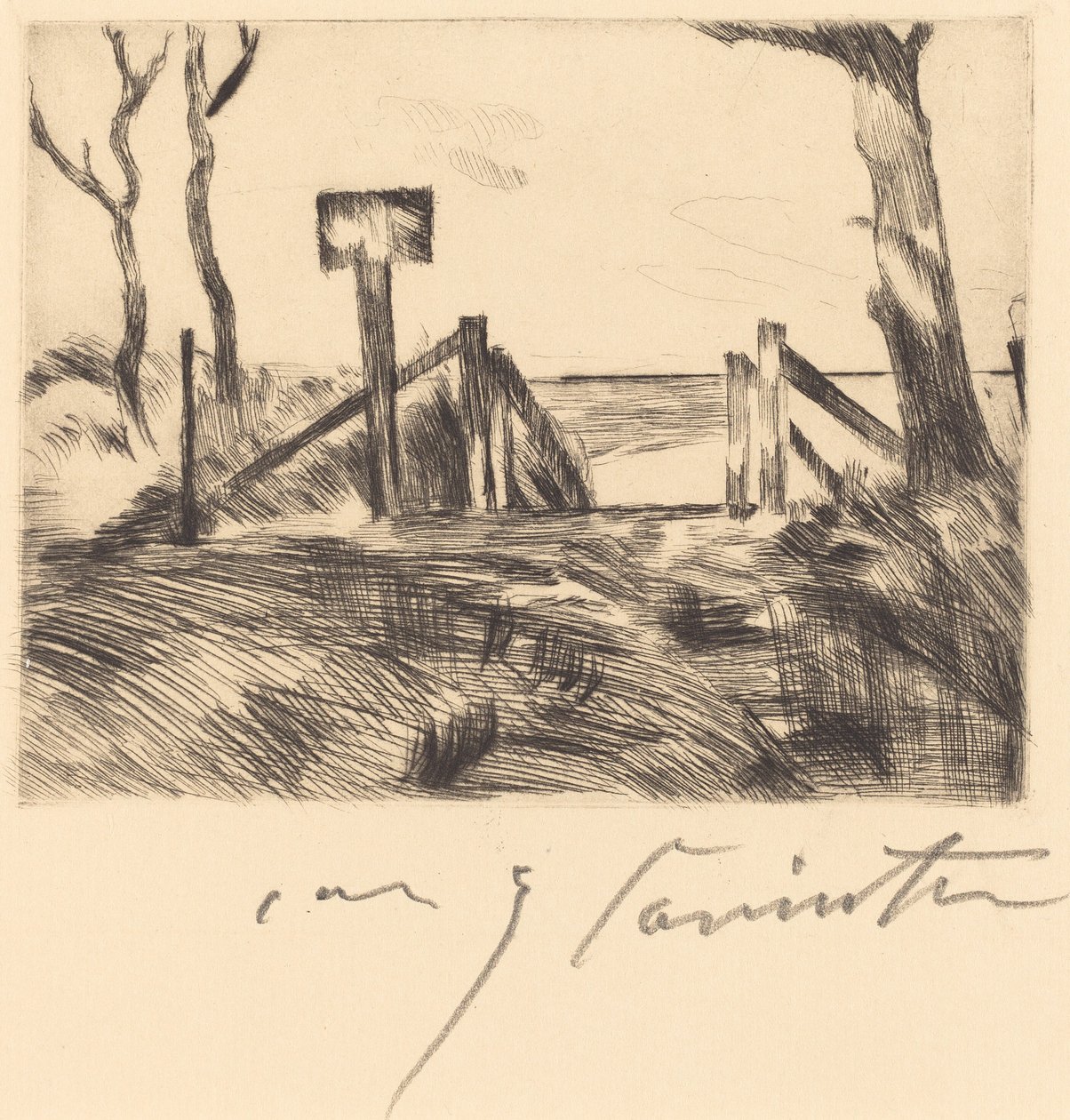 Híd táblával Híd táblával, 1916. alkotó: Lovis Corinth