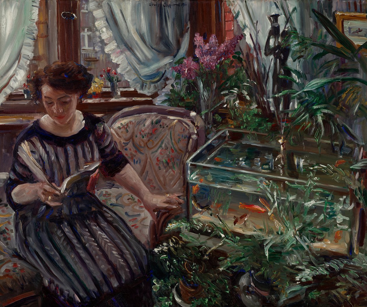 Dame am Goldfischbassin alkotó: Lovis Corinth