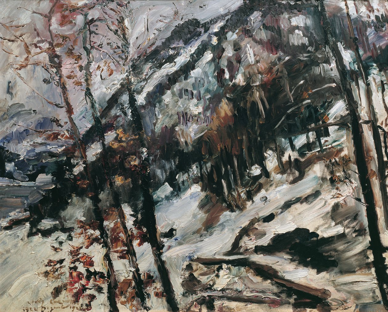 A Walchensee-i Herzogstand a hóban alkotó: Lovis Corinth