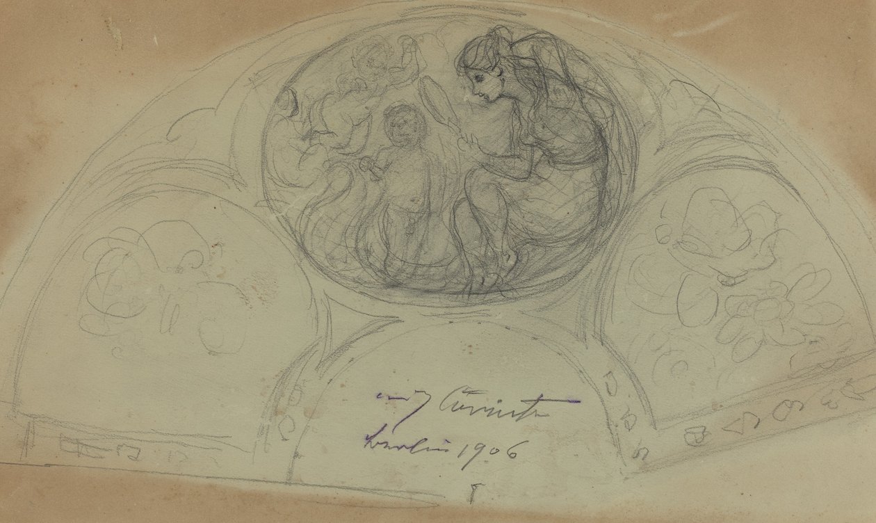 Fan Design [verso] alkotó: Lovis Corinth