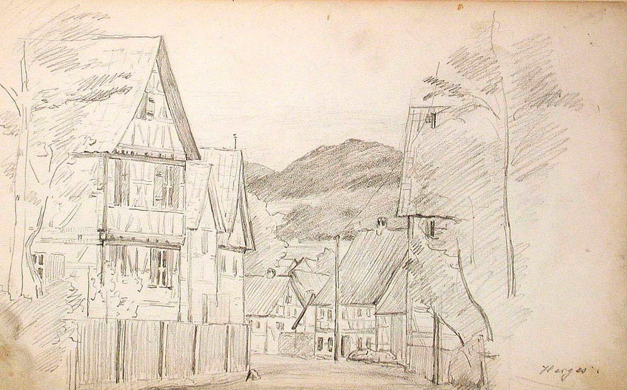 Táncoló alakok (előlap), falusi utca (hátlap) alkotó: Lovis Corinth