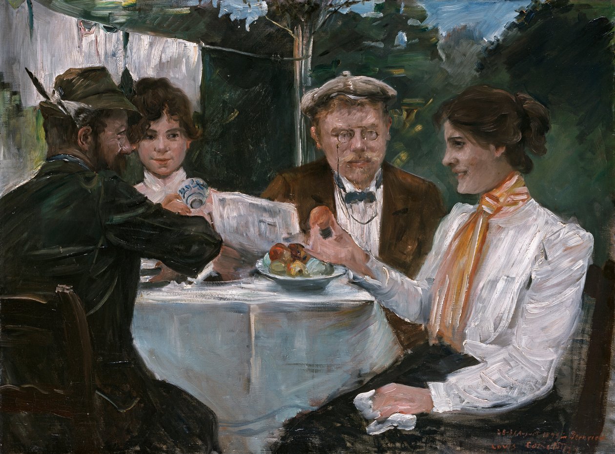 Reggeli Max Halbe kertjében alkotó: Lovis Corinth