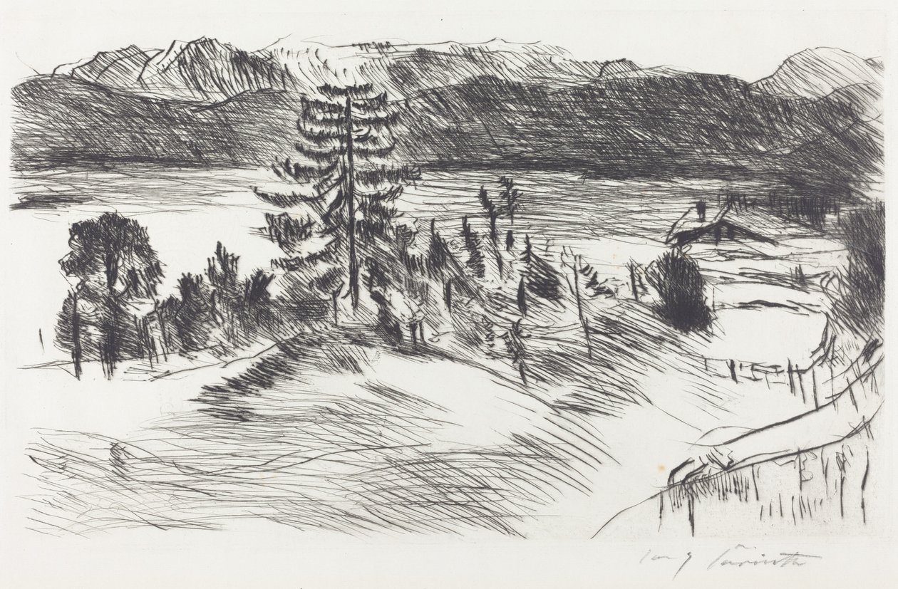 Nagy Walchensee-táj Nagy Walchensee-táj, 1923. alkotó: Lovis Corinth