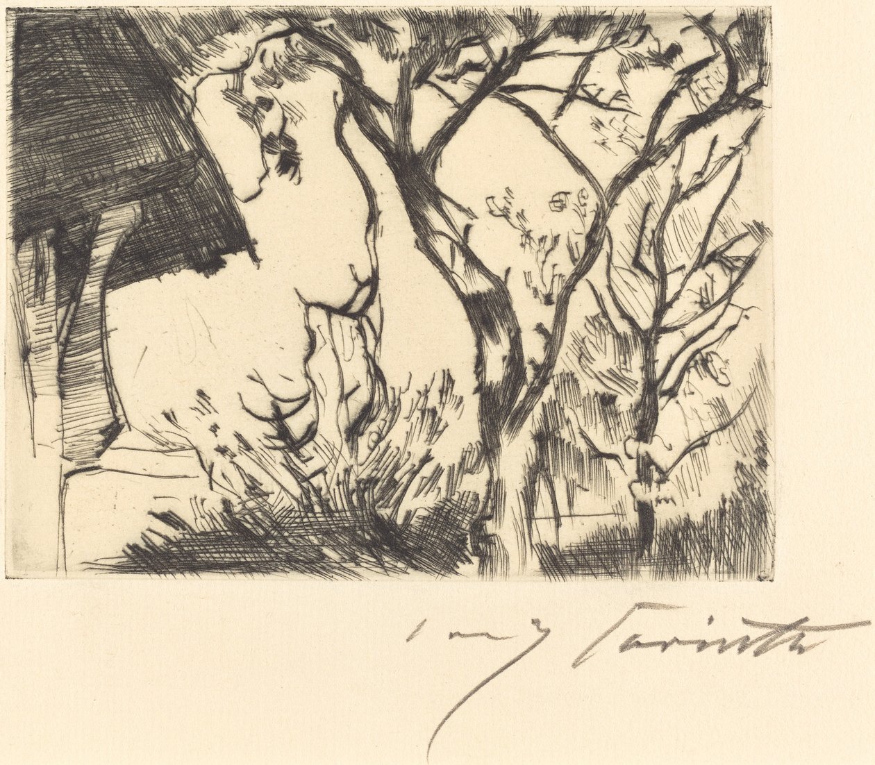 Hausecke Házsarok, 1918. alkotó: Lovis Corinth