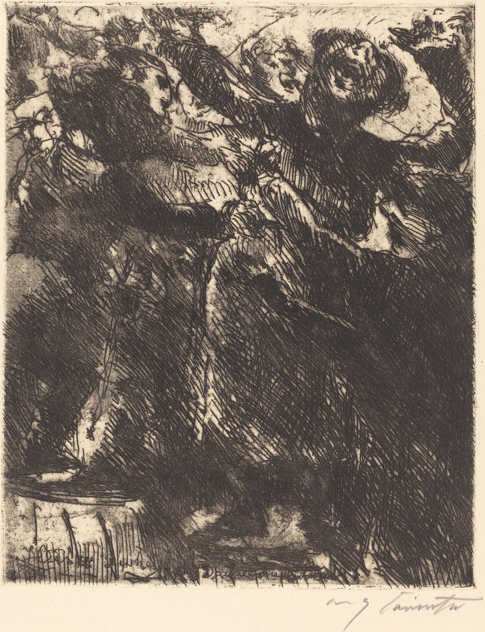 A kapucinus prédikációja – "Szívesebben fut egy lánnyal") alkotó: Lovis Corinth
