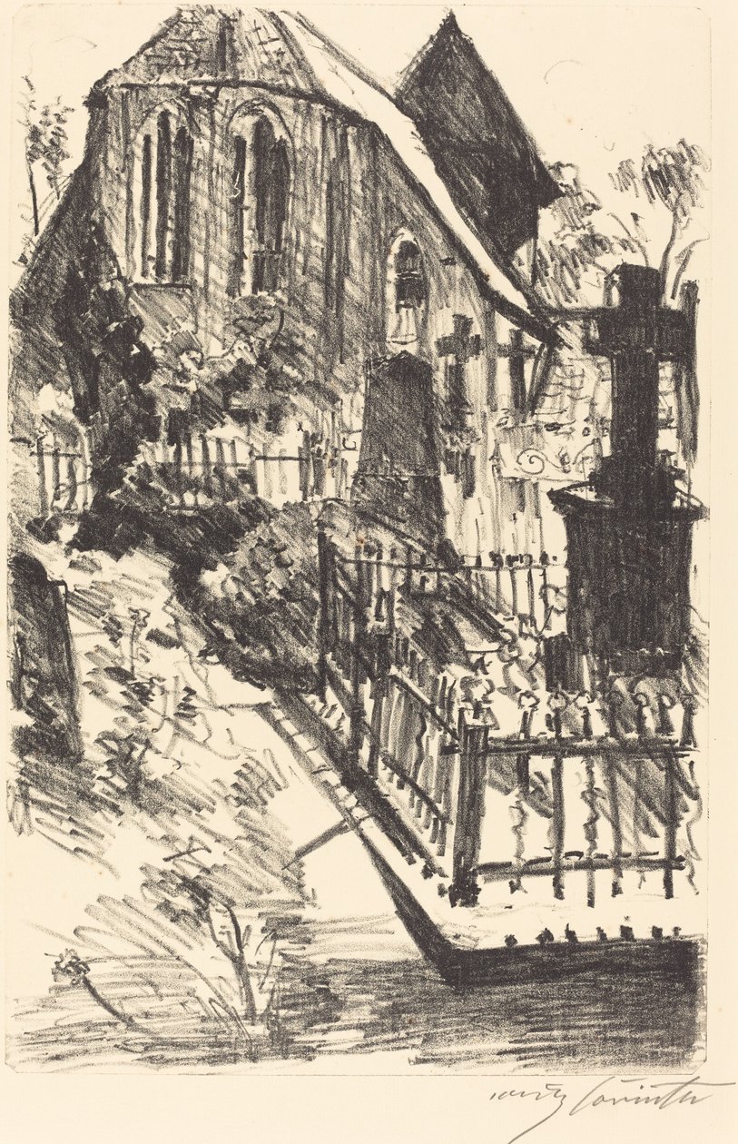 Kirchhof temető, 1916. alkotó: Lovis Corinth