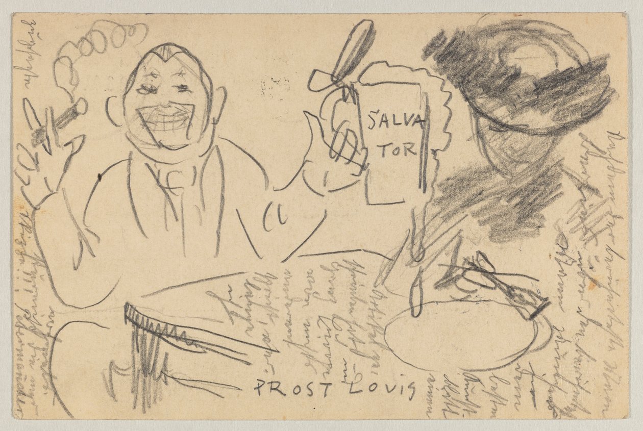 Lovis Corinth Carl Strathmannnak: képeslap, 1903. március 13-i postabélyegző alkotó: Lovis Corinth