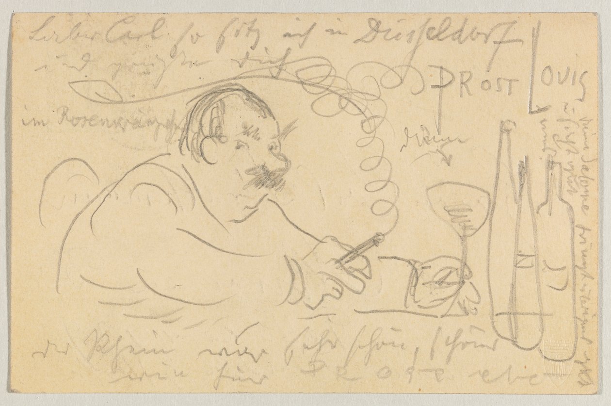 Lovis Corinth Carl Strathmannnak: képeslap, 1907. szeptember 13-i postabélyegző alkotó: Lovis Corinth