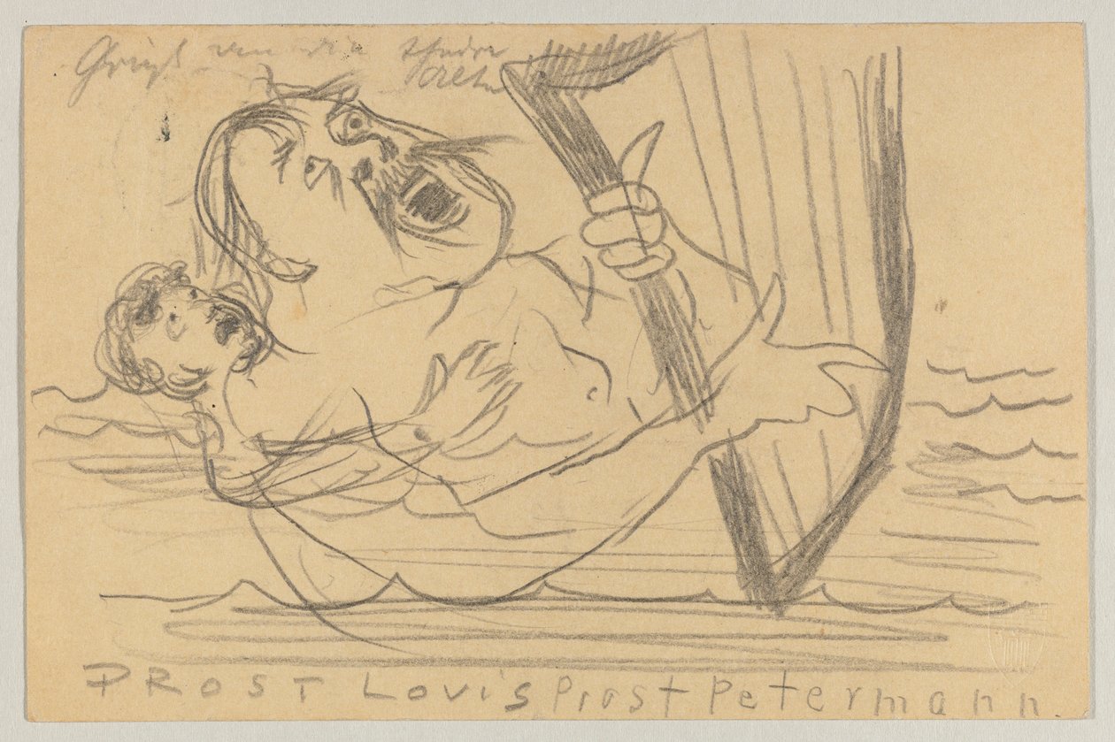Lovis Corinth Carl Strathmannnak: képeslap, 1903. július 18-i postabélyegző alkotó: Lovis Corinth