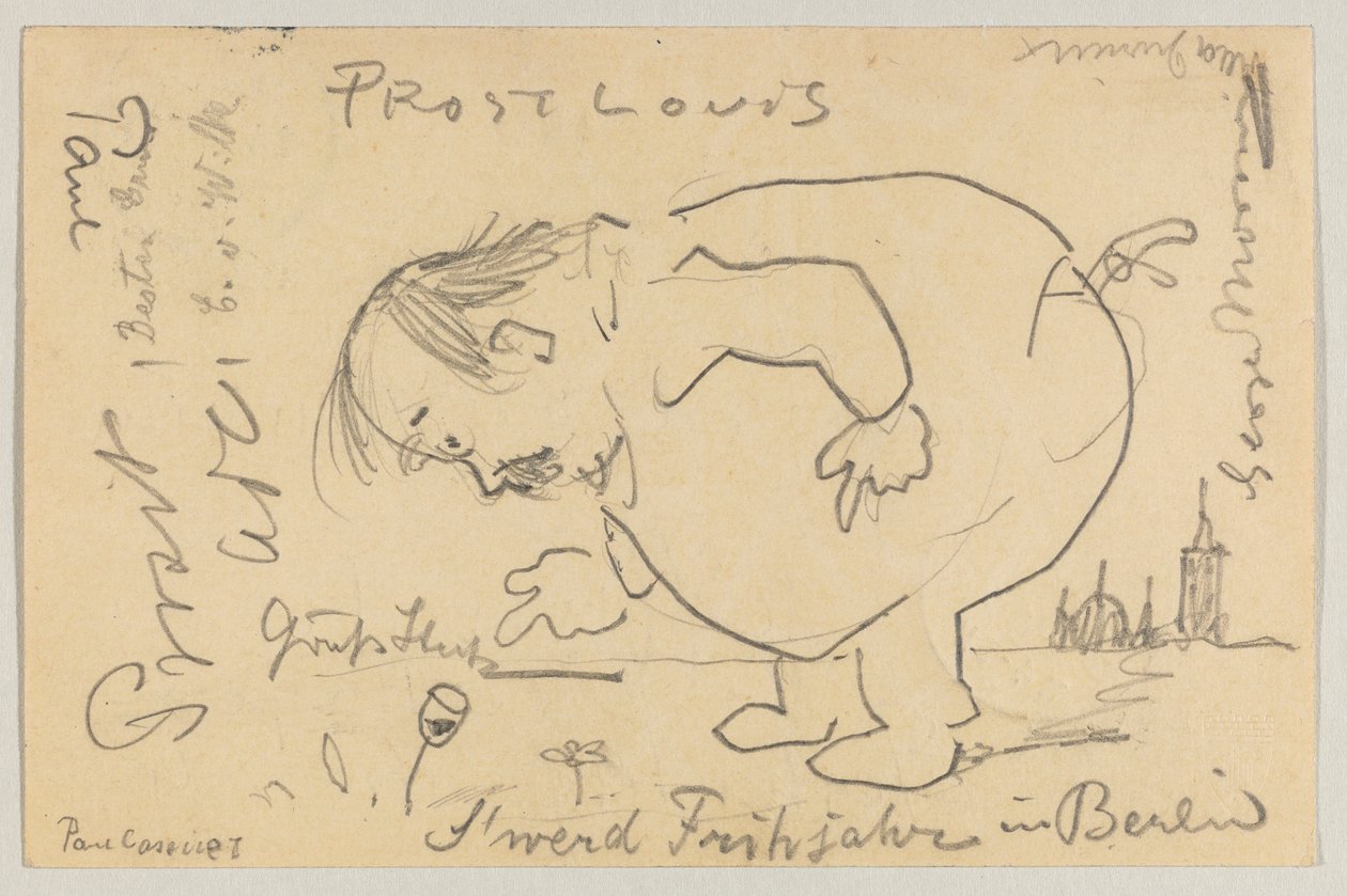 Lovis Corinth Carl Strathmannnak: képeslap, 1908. április 1-jei postabélyegző alkotó: Lovis Corinth