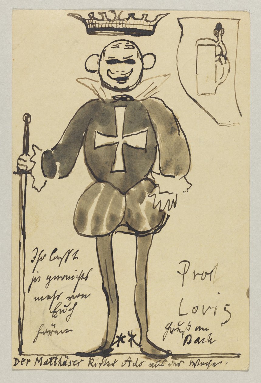 Lovis Corinth Carl Strathmannnak: képeslap, 1902. június 21-i és 1902. június 22-i postabélyegző alkotó: Lovis Corinth