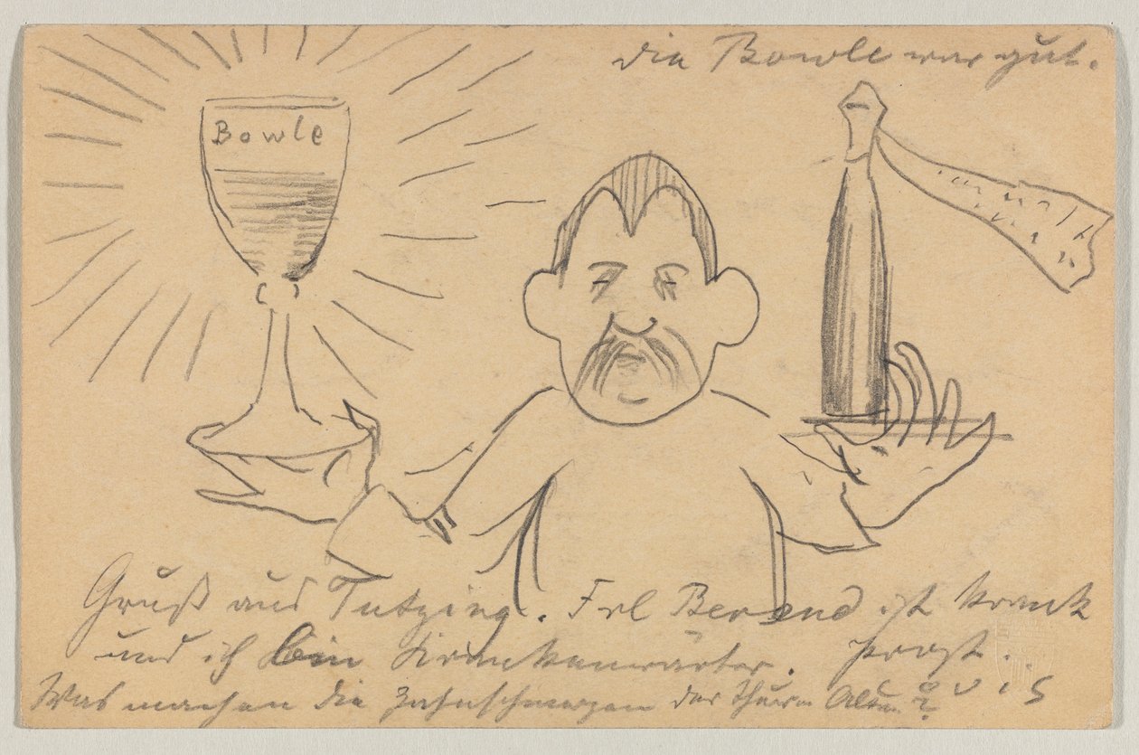 Lovis Corinth Carl Strathmannnak: képeslap, 1902. szeptember 22-i postabélyegző alkotó: Lovis Corinth