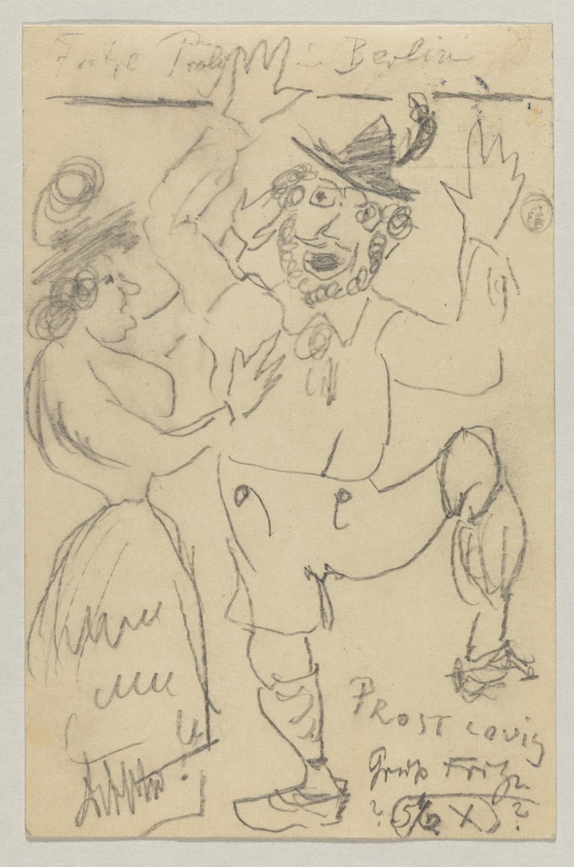 Lovis Corinth Carl Strathmannnak: képeslap, 1904. február 25-i postabélyegző alkotó: Lovis Corinth