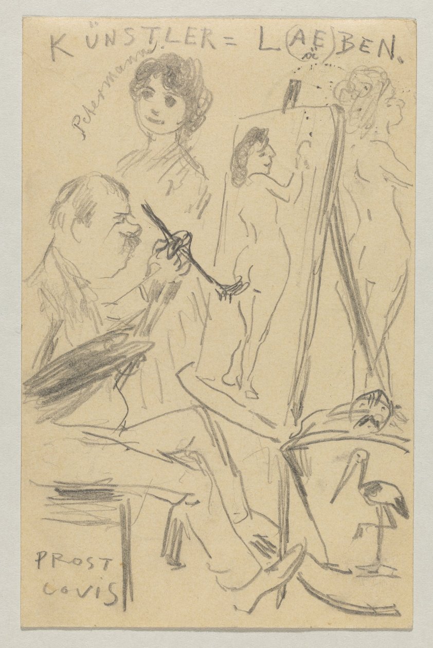 Lovis Corinth Carl Strathmannnak: képeslap, 1904. június 25-i postabélyegző alkotó: Lovis Corinth