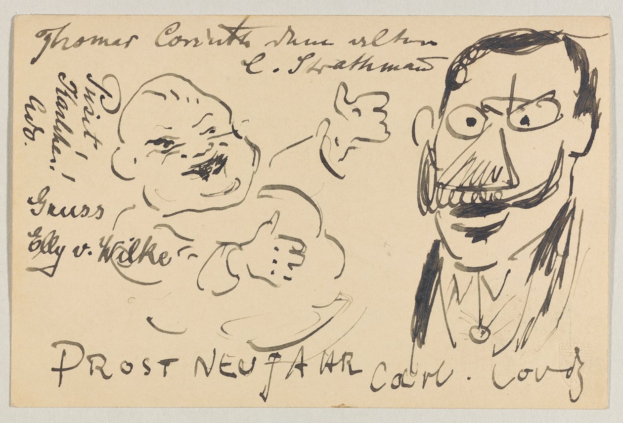 Lovis Corinth Carl Strathmannnak: képeslap, 1904. december 27-i postabélyegző alkotó: Lovis Corinth