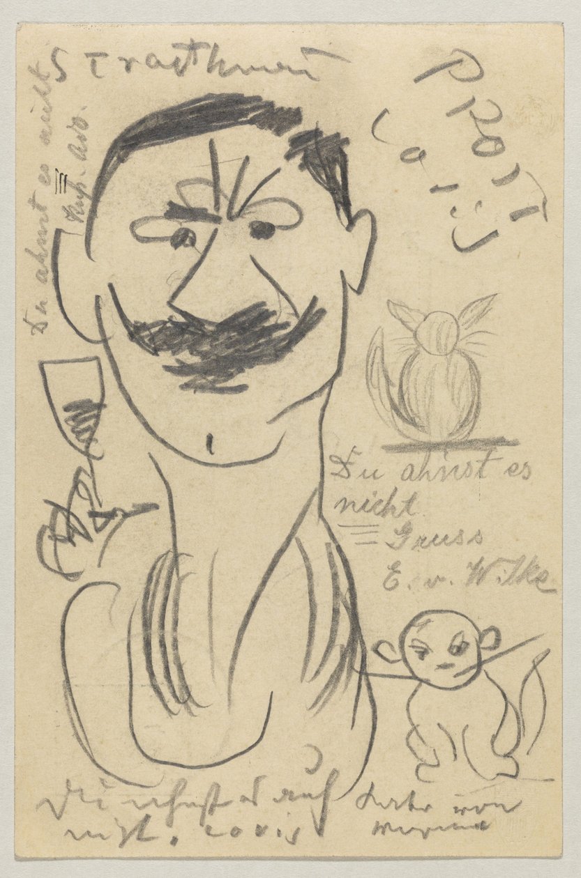 Lovis Corinth Carl Strathmannnak: képeslap, 1904. március 29-i postabélyegző alkotó: Lovis Corinth
