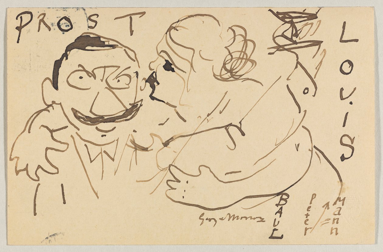 Lovis Corinth Carl Strathmannnak: képeslap, 1908. december 9-i postabélyegző alkotó: Lovis Corinth