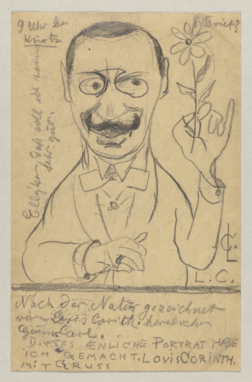Lovis Corinth Miss Elly Franke-nek: képeslap, 1897. augusztus 28-i postabélyegző alkotó: Lovis Corinth