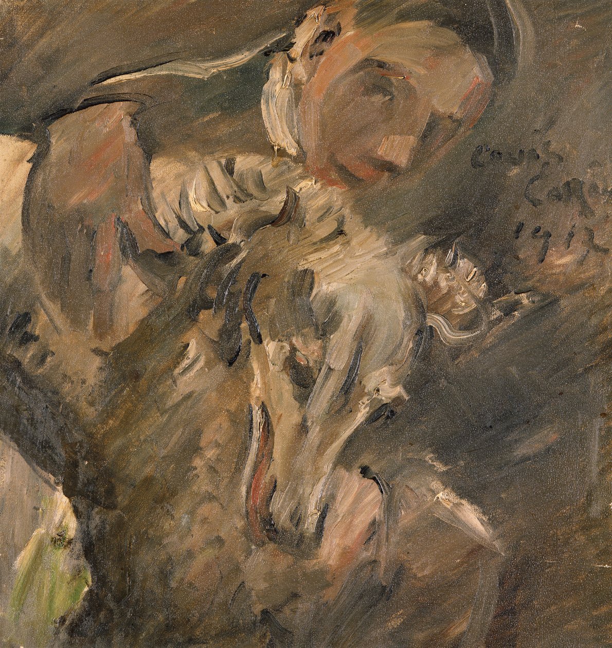 Max Mainer szibériai agárral, 1917 alkotó: Lovis Corinth