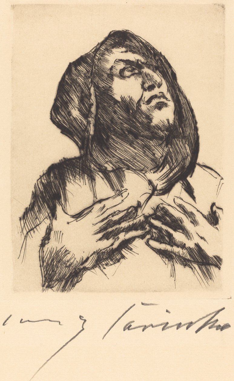 Szerzetes felfelé néz, 1916. alkotó: Lovis Corinth