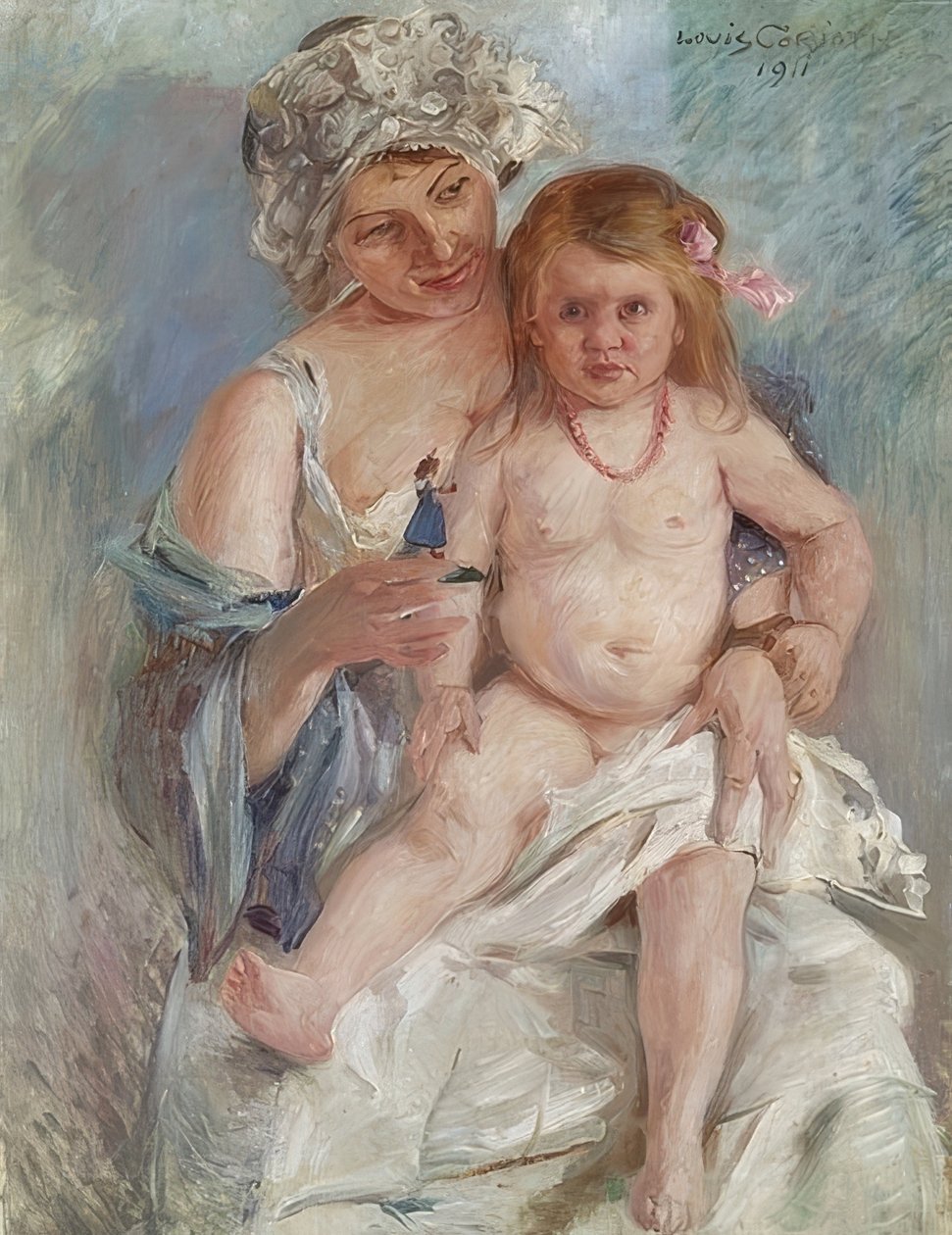 Anya és gyermeke (Charlotte Corinth és Wilhelmine). 1911 alkotó: Lovis Corinth