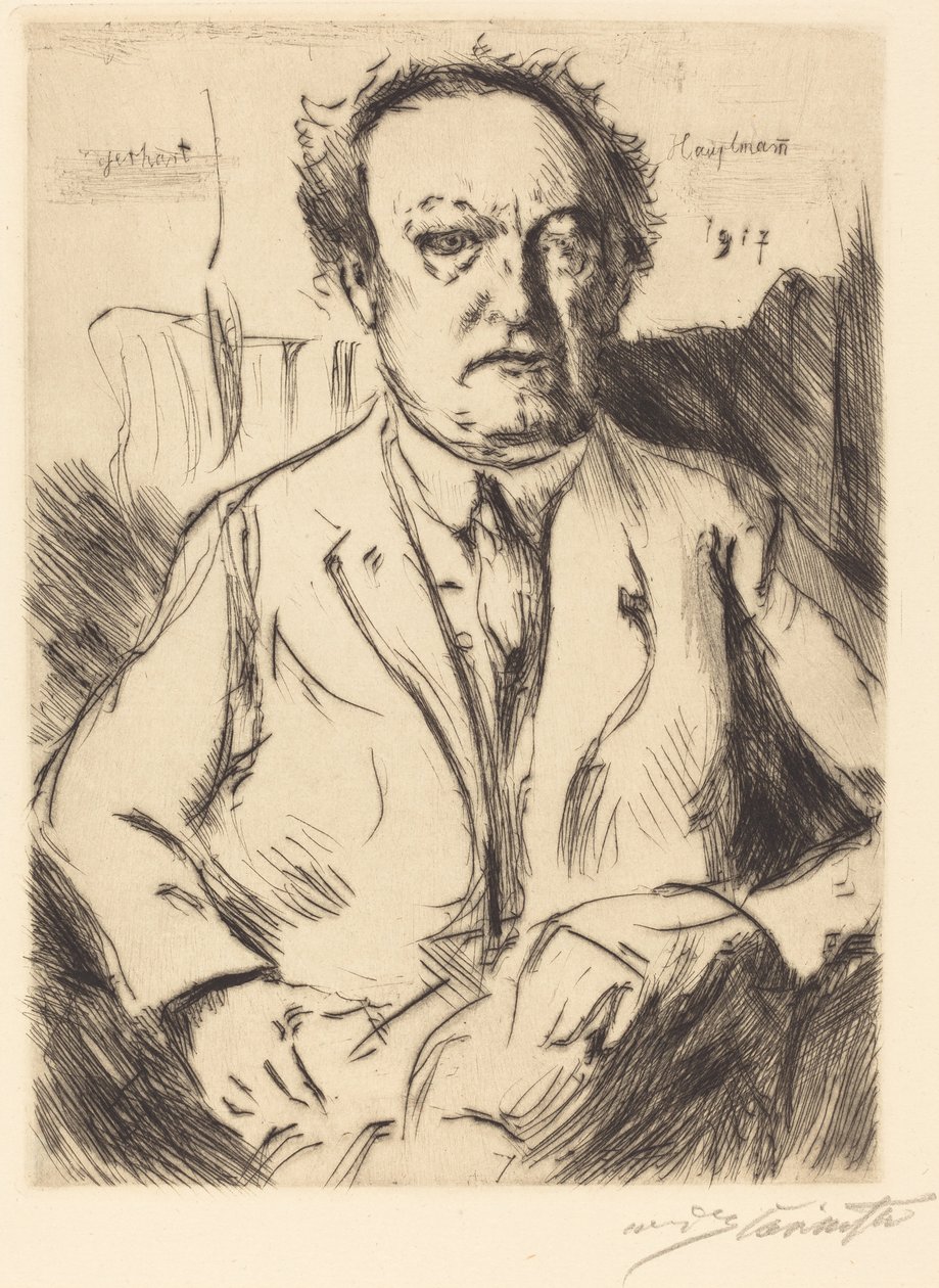 Gerhart Hauptmann dráma- és regényíró portréja, 1917. alkotó: Lovis Corinth