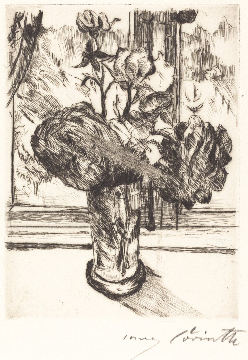 Rózsák egy pohár vízben, 1916. alkotó: Lovis Corinth