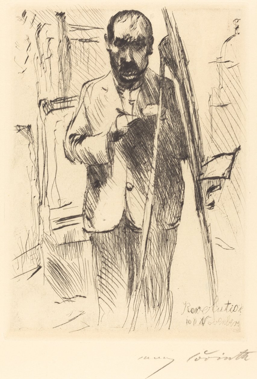 Önarckép festőállvánnyal alkotó: Lovis Corinth
