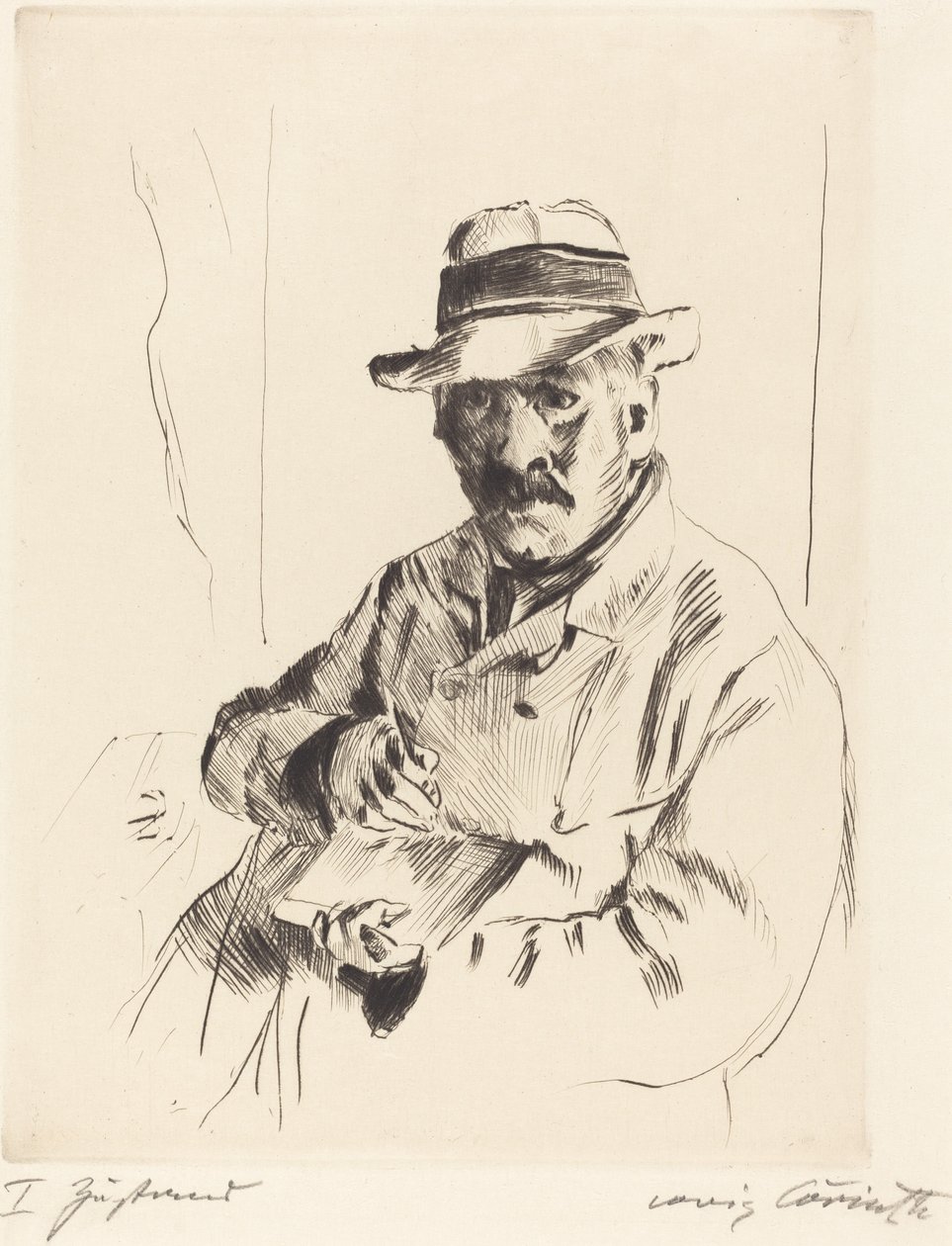 Önarckép szalmakalapban alkotó: Lovis Corinth