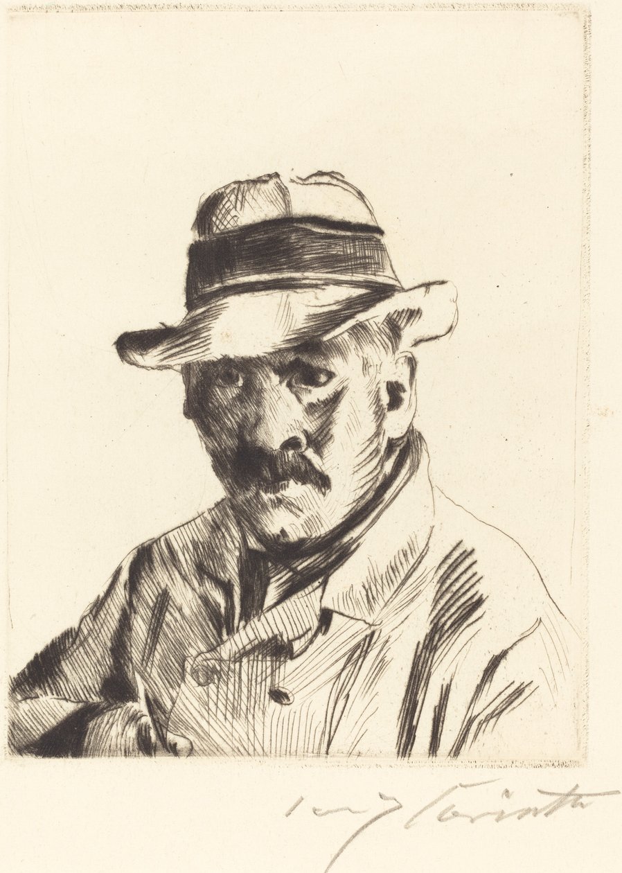Önarckép szalmakalapban alkotó: Lovis Corinth