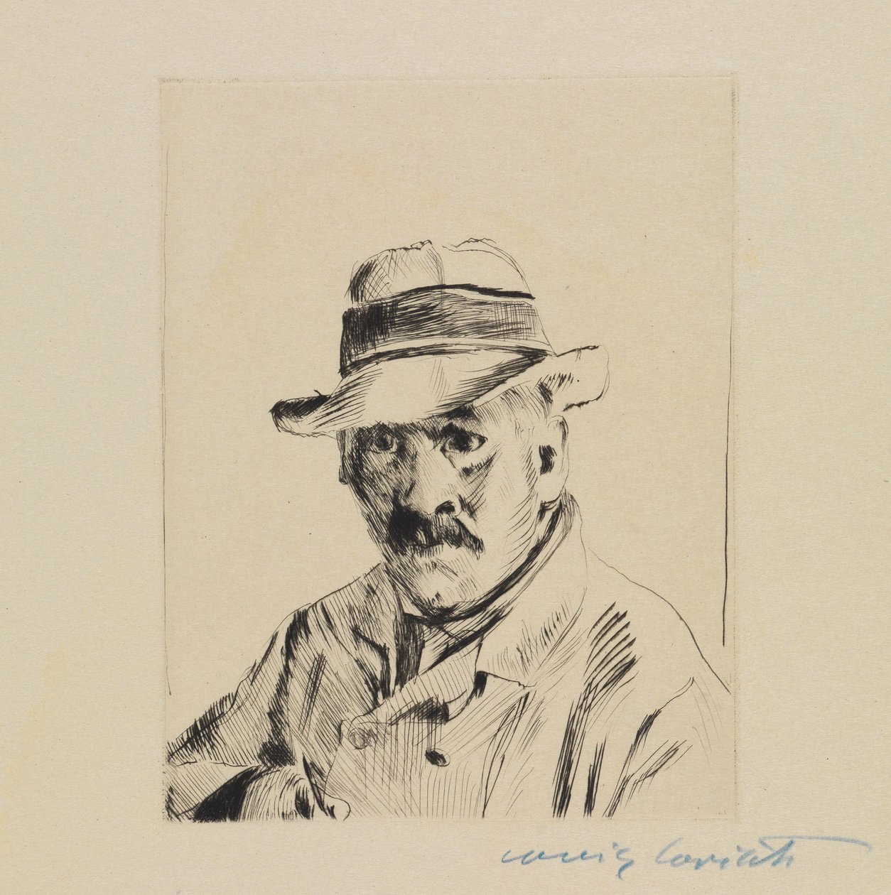 Önarckép szalmakalapban alkotó: Lovis Corinth
