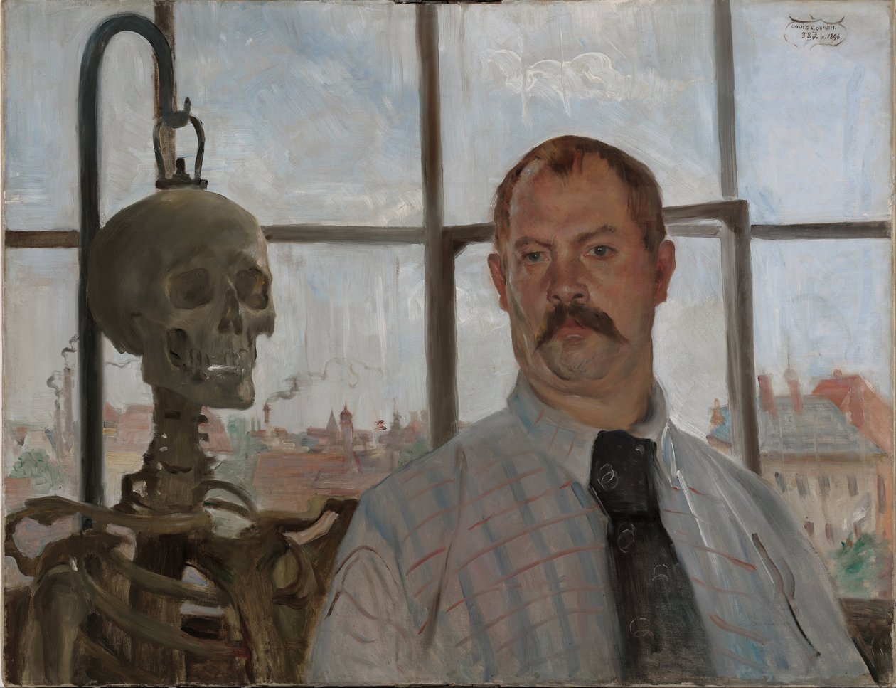 Önarckép csontvázzal alkotó: Lovis Corinth
