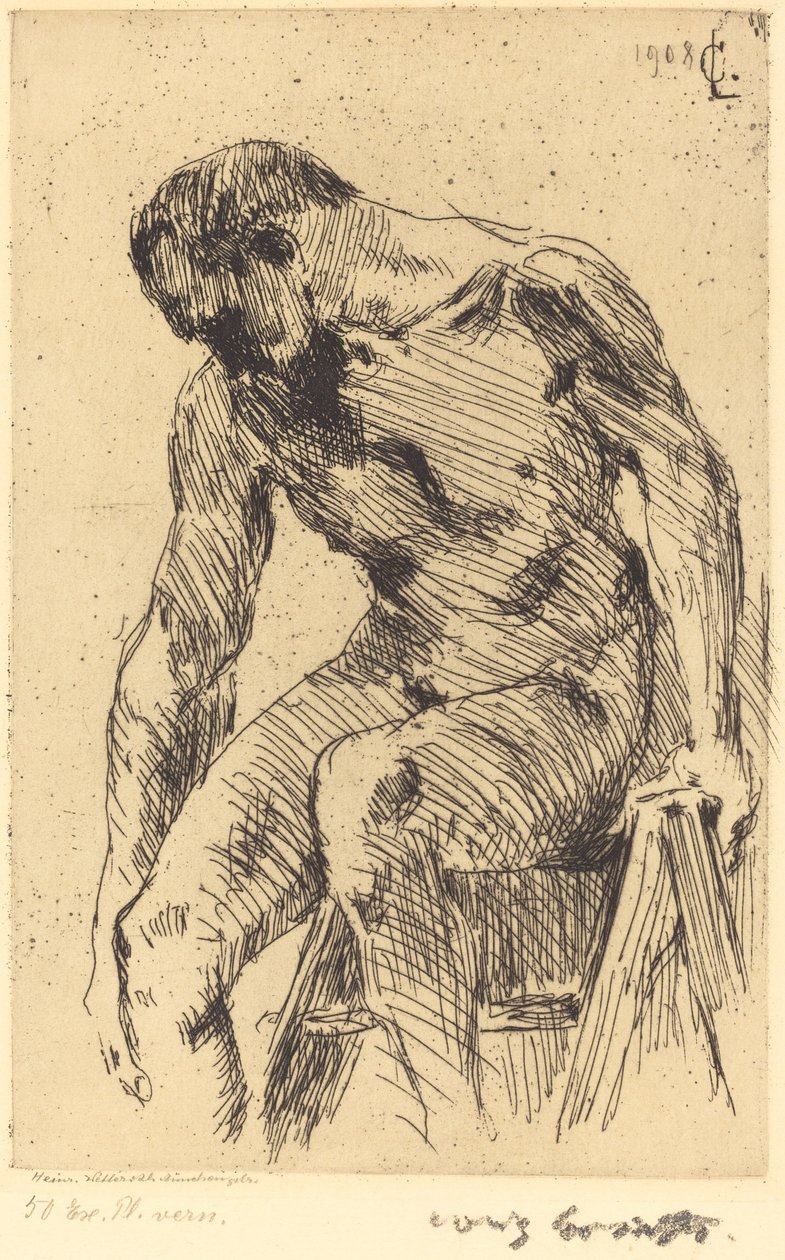 Ülő férfi akt alkotó: Lovis Corinth