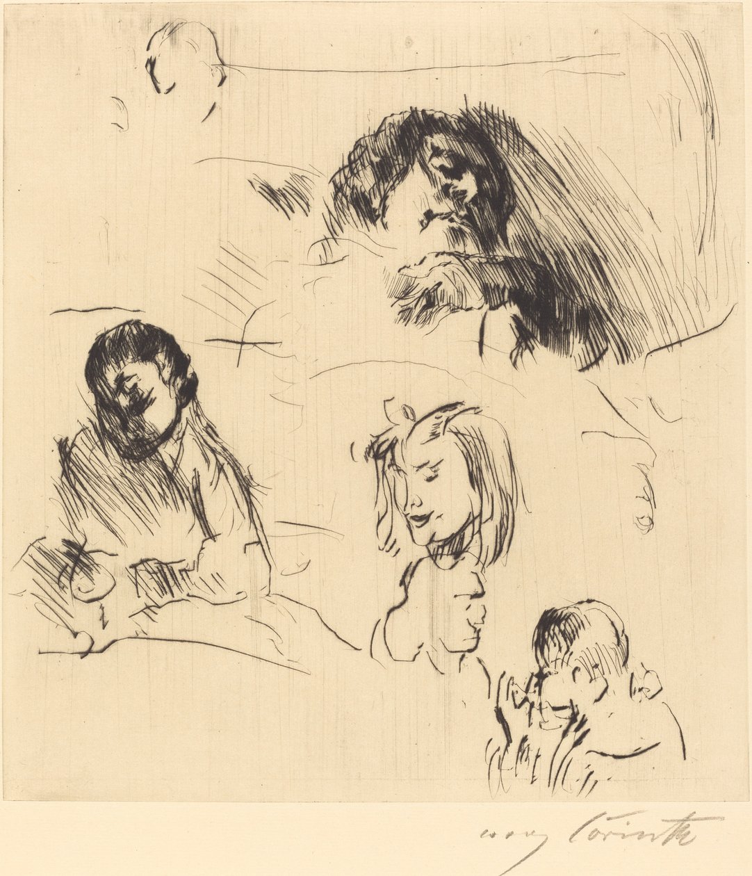 Különféle portrévázlatok alkotó: Lovis Corinth