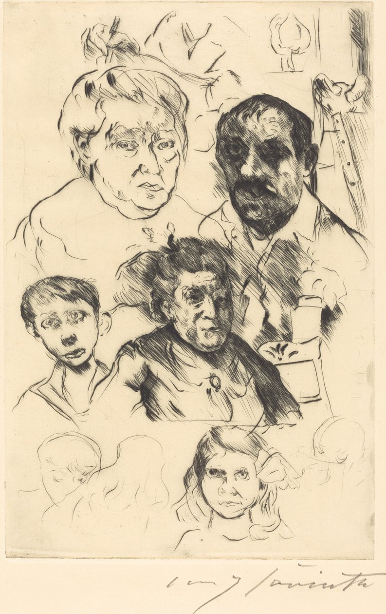 Válogatott fejek és önarckép, 1915. alkotó: Lovis Corinth