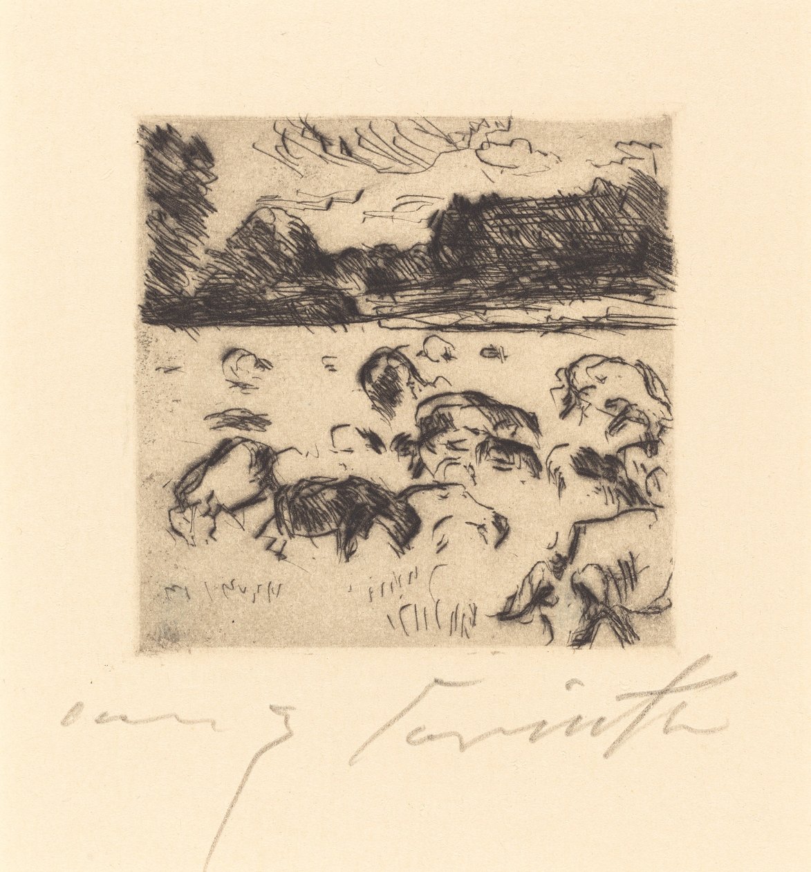 Legelő juhok Legelő juhok, 1916. alkotó: Lovis Corinth