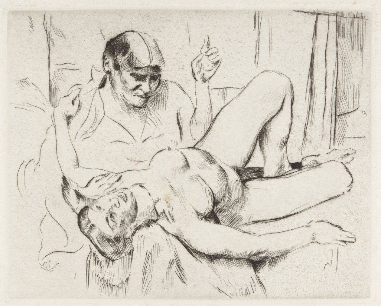 Fehér akt (Jóslat) alkotó: Lovis Corinth