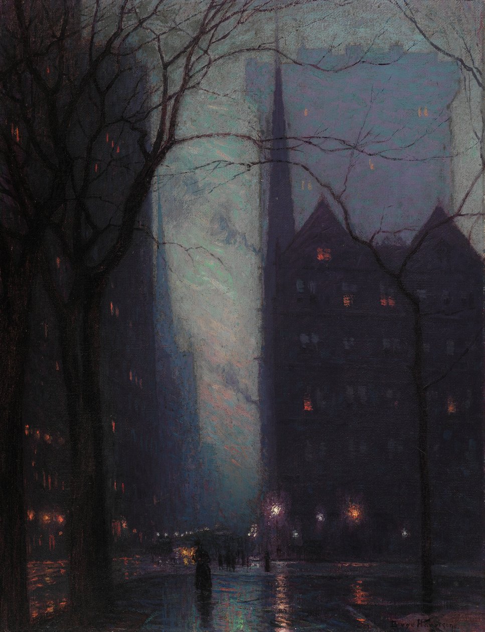 Fifth Avenue at Twilight, 1910 körül alkotó: Lowell Birge Harrison