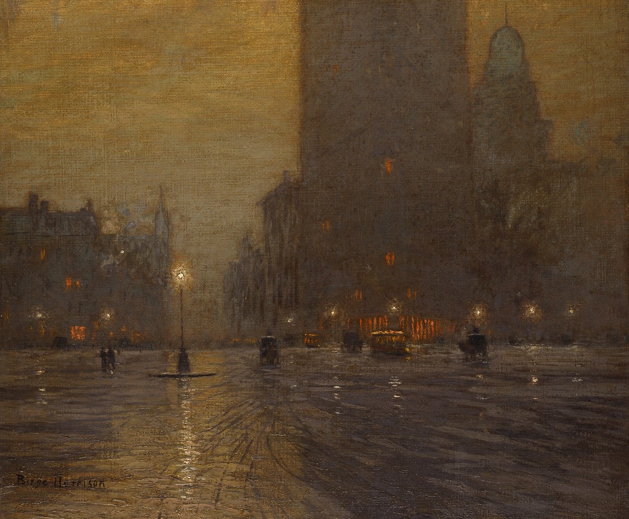Madison Square, Rainy Night alkotó: Lowell Birge Harrison