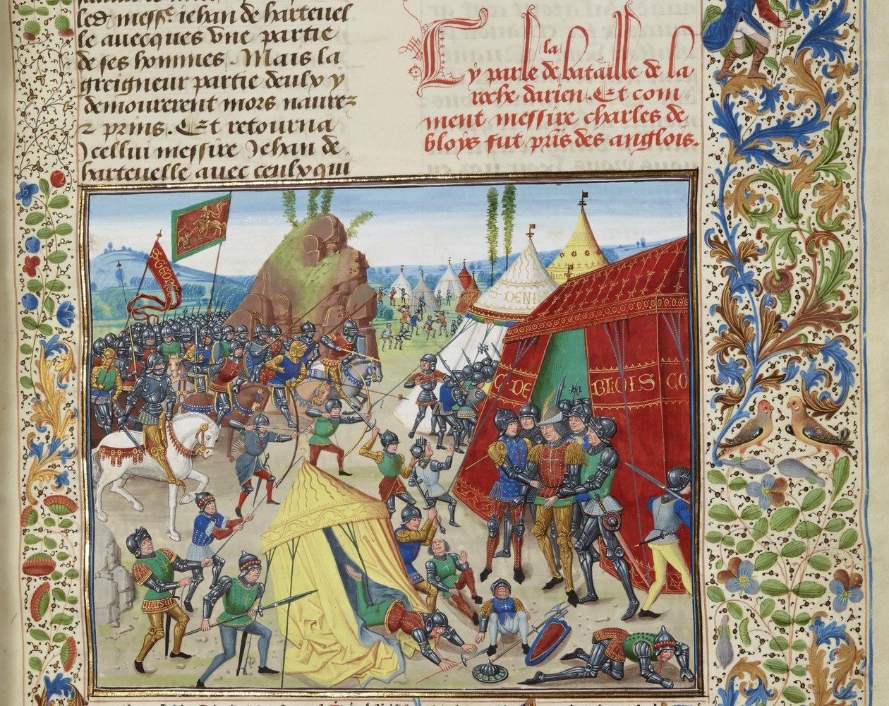 Blois Károly fogságába esett a La Roche-Derrien-i csatában, körülbelül 1470-1475 között. alkotó: Loyset Liedet