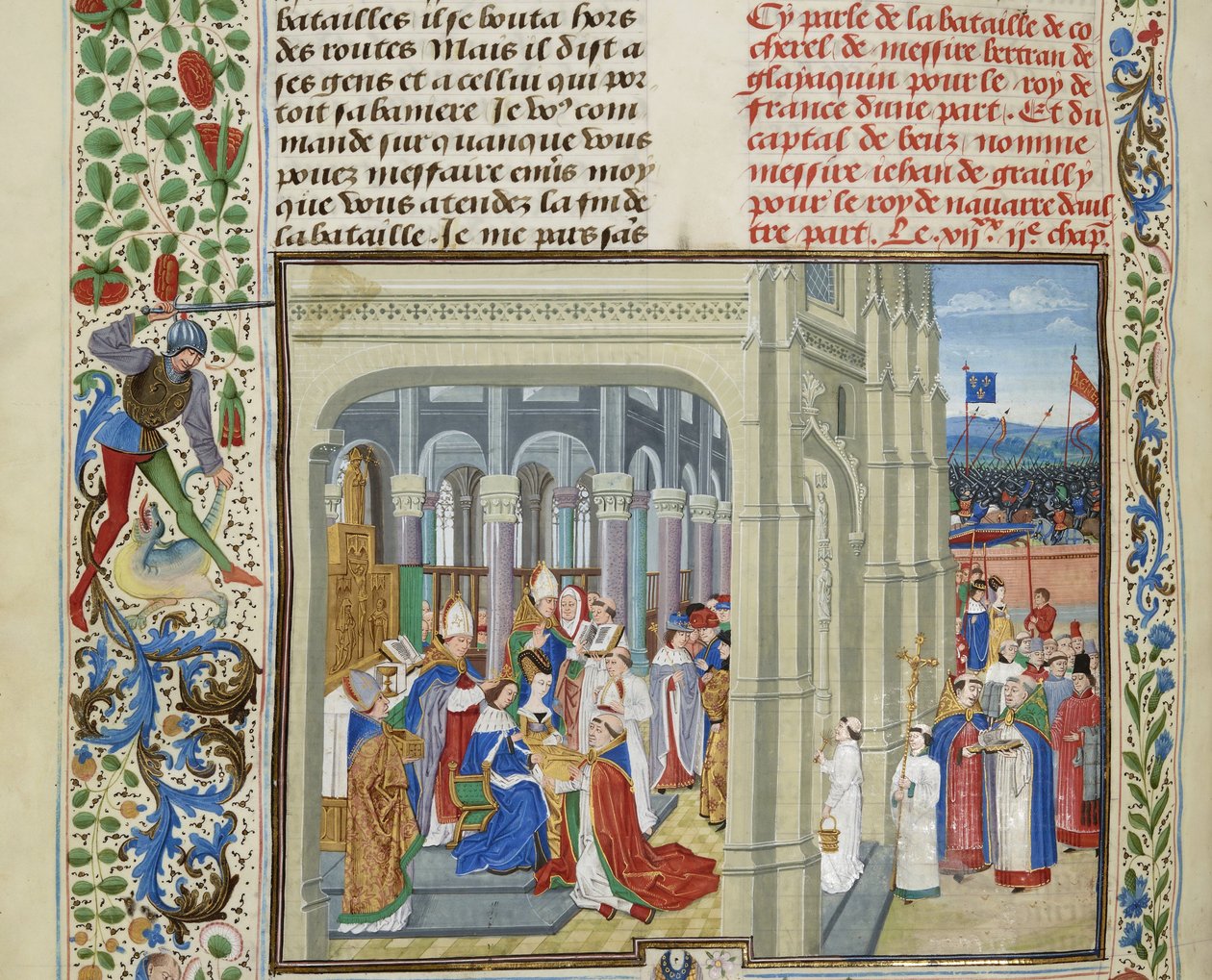 V. Károly francia koronázása 1364. május 19-én, kb. 1470-1475 között. alkotó: Loyset Liedet