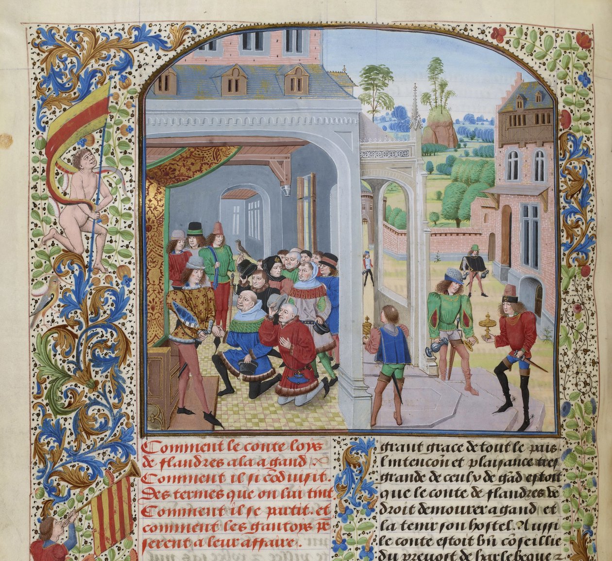 Gent küldöttsége II. Maléi Lajos tisztelete, kb. 1470-1475. alkotó: Loyset Liedet