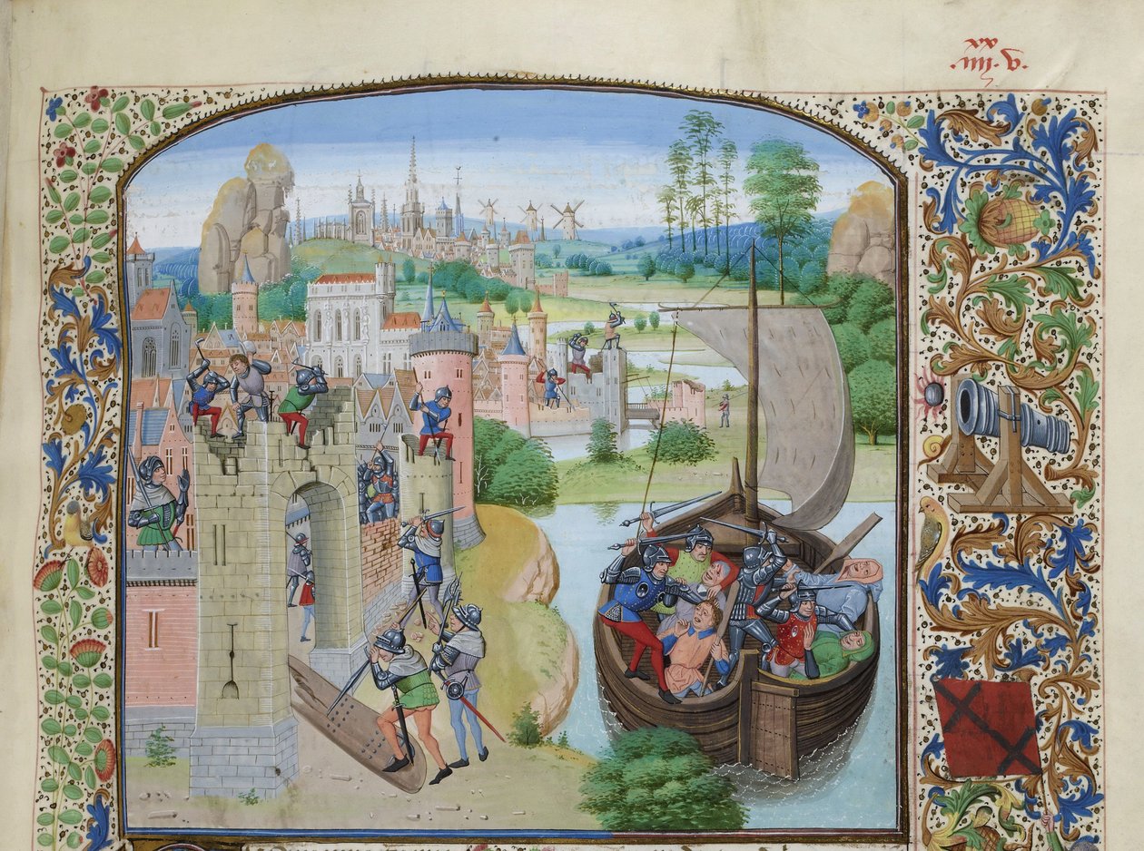 Genti kereskedők lemészárlása Audenarde-ban 1380, kb. 1470-1475. alkotó: Loyset Liedet