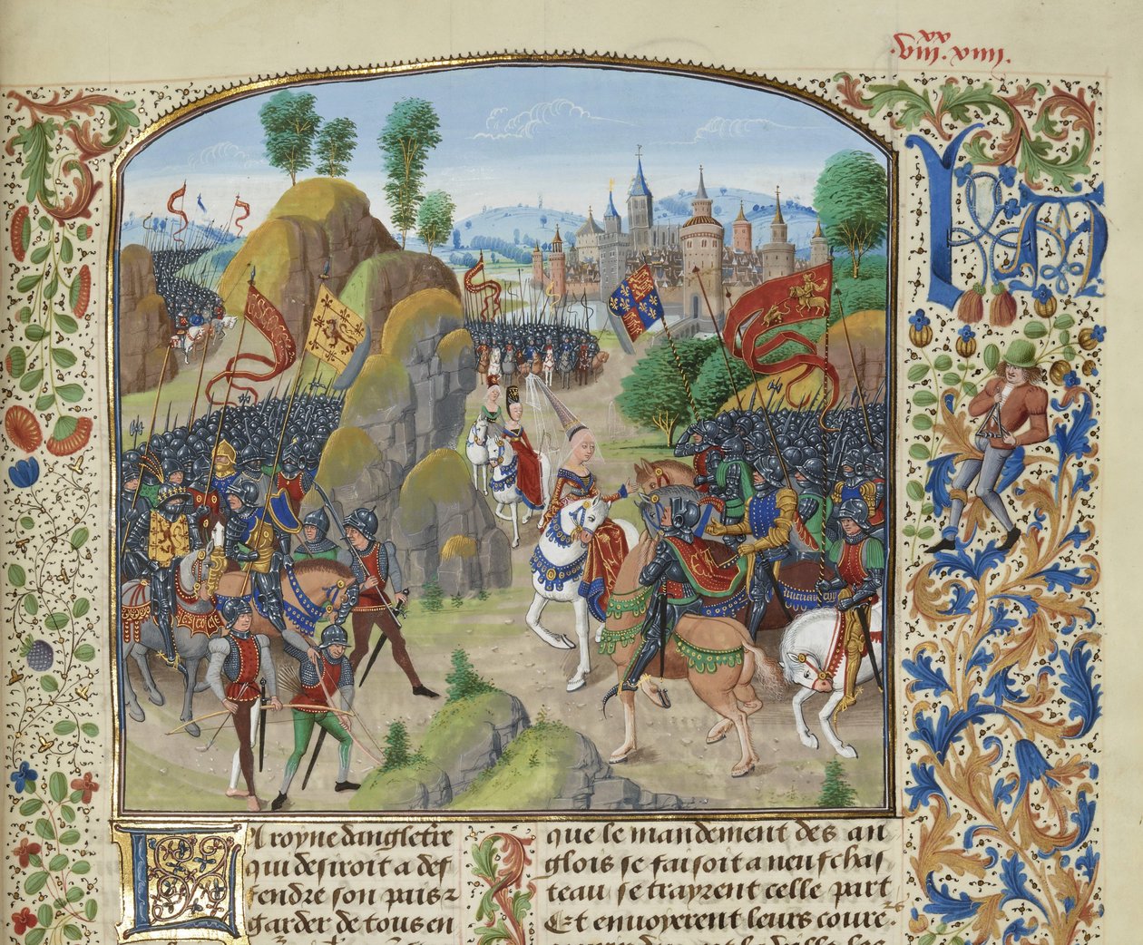 Hainault-i Fülöp királynő a neville-kereszti csata előtt 1346. október 17-én, kb. 1470-1475 között. alkotó: Loyset Liedet