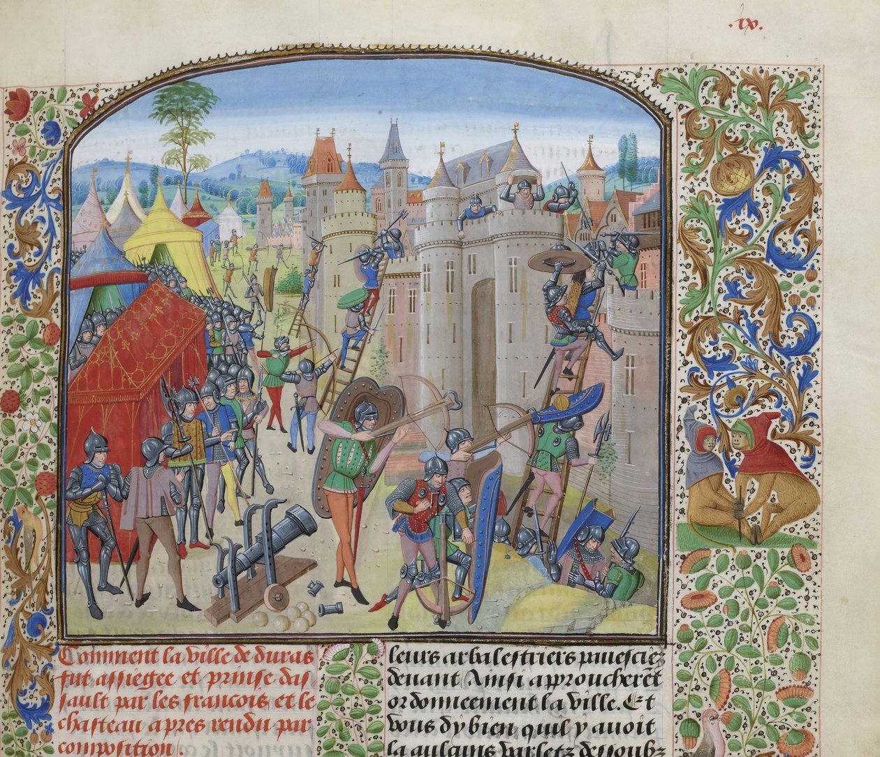 A Château de Duras franciák ostroma 1377-ben, kb. 1470-1475. alkotó: Loyset Liedet